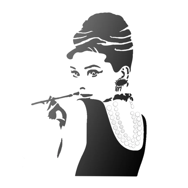 a black and white image of a woman smoking a cigarette, vector art, inspired by Edo Murtić, harlem renaissance, beads, black backround. inkscape, subgenius, african man