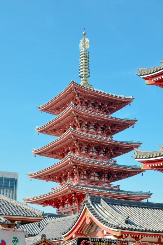 a group of people standing in front of a tall building, inspired by Itō Jakuchū, shutterstock, lead - covered spire, closeup photo, red building, viewed from the ground