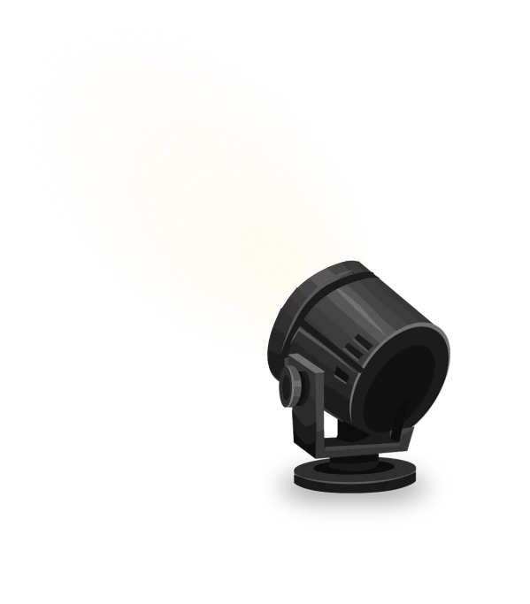 a close up of a light on a black background, concept art, by Aleksander Kotsis, clipart, no gradients, floodlight, game icon asset