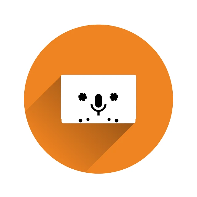 an orange circle with a smiley face on it, an album cover, mingei, cassette, vector graphics icon, koala, polka dot