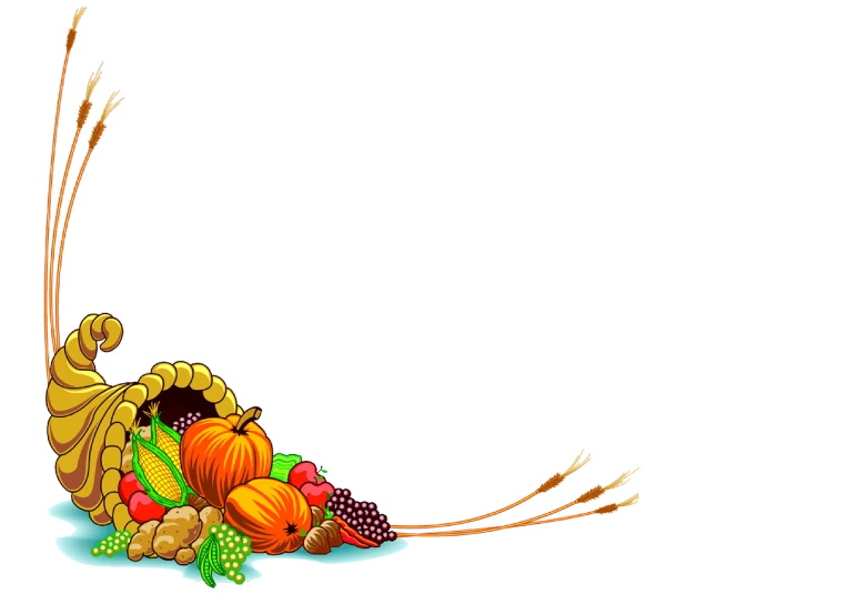 a cornucon filled with lots of fruits and vegetables, an illustration of, rasquache, pumpkin farm background, without text, cane, h 7 0 4