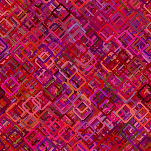 a colorful abstract pattern of squares and rectangles, a digital rendering, inspired by Anni Albers, generative art, red-purple gradient map, highly detailed background, seamless, serpentine maze