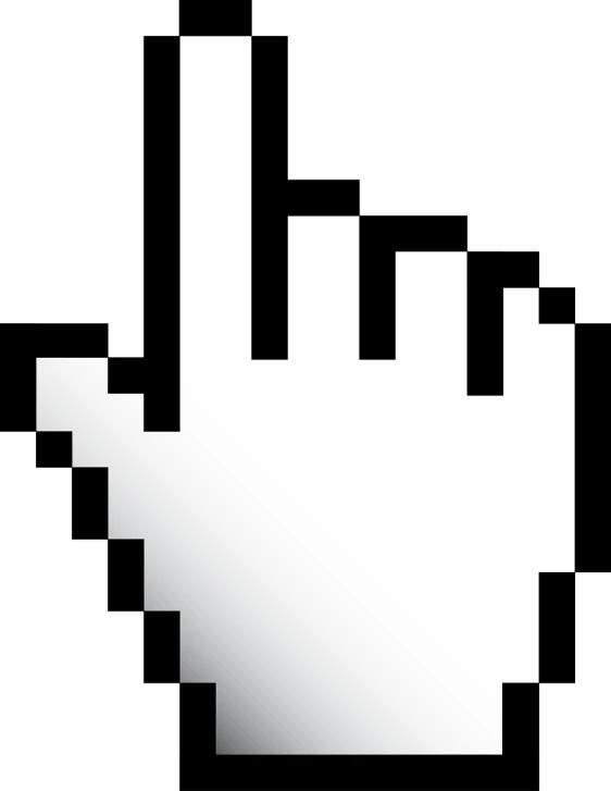 a close up of a hand pressing a button, pixel art, by Andrei Kolkoutine, pixel art, icon black and white, chrome, no - text no - logo, xbox