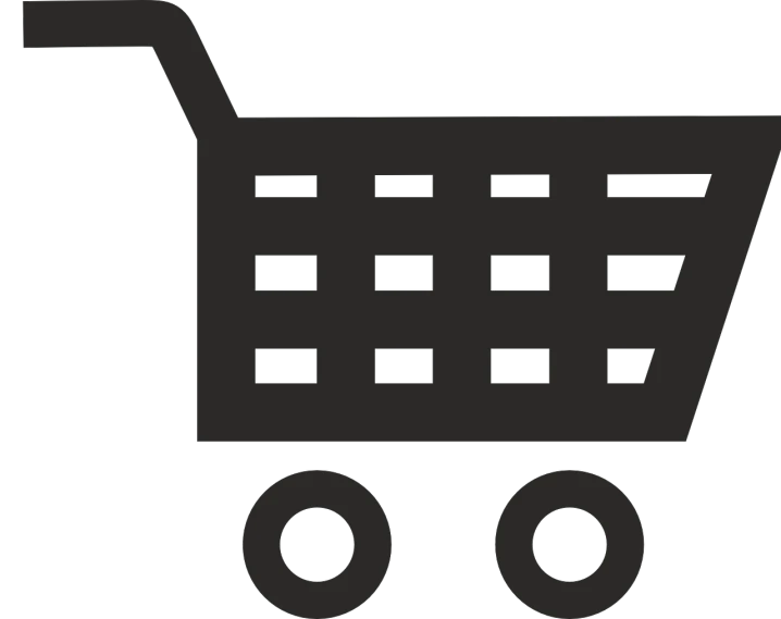 a shopping cart icon on a black background, pixabay, 000 — википедия, rating:g, vector, epk