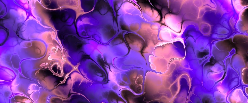 a close up of a purple and black background, digital art, inspired by Anna Füssli, flickr, generative art, bright glowing veins, soft opalescent membranes, lumpy skin, nice colors