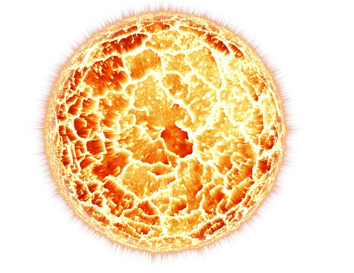 a close up of an orange on a black background, a digital rendering, digital art, large sun in sky, apocalyptic spherical explosion, hot and sunny highly-detailed, venus