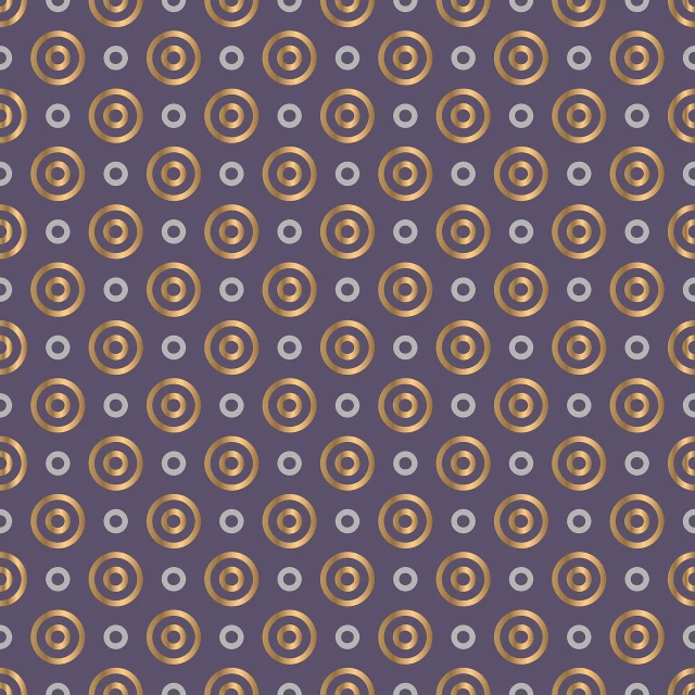 a pattern of circles on a purple background, art deco, gold and silver shapes, けもの, grayish, concentric circles