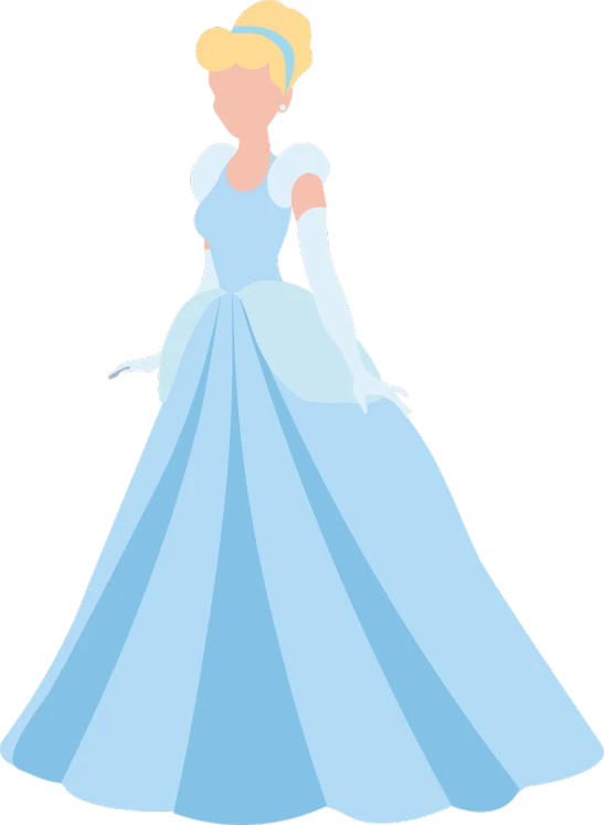 a cartoon princess in a blue dress, inspired by disney, shutterstock, on a flat color black background, white background!!!!!!!!!!, wide screenshot, edited