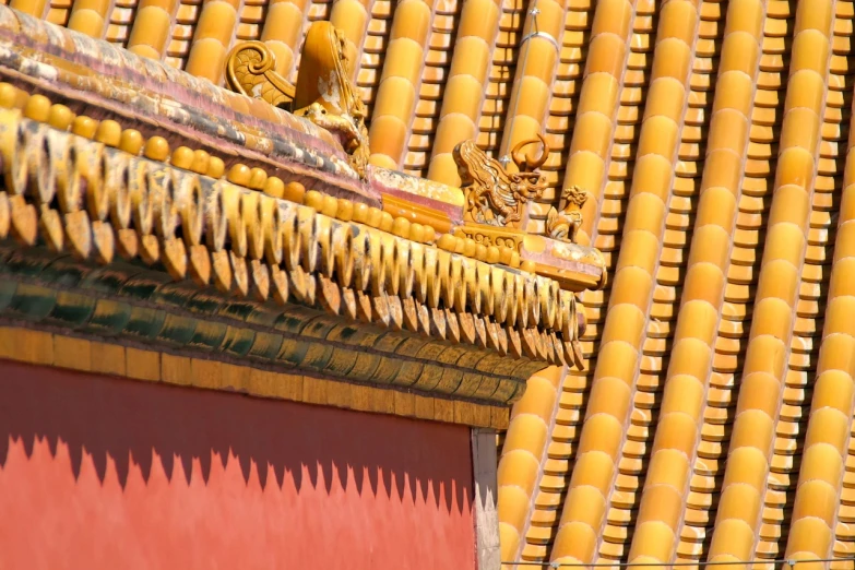 a close up of the roof of a building, by Wen Boren, the forbidden city, golden edges and fractals, nice afternoon lighting, close up shot of an amulet