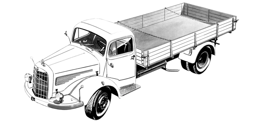 a black and white drawing of a truck, a digital rendering, by Hans Schwarz, classic gem, f42, image dataset, vectorised