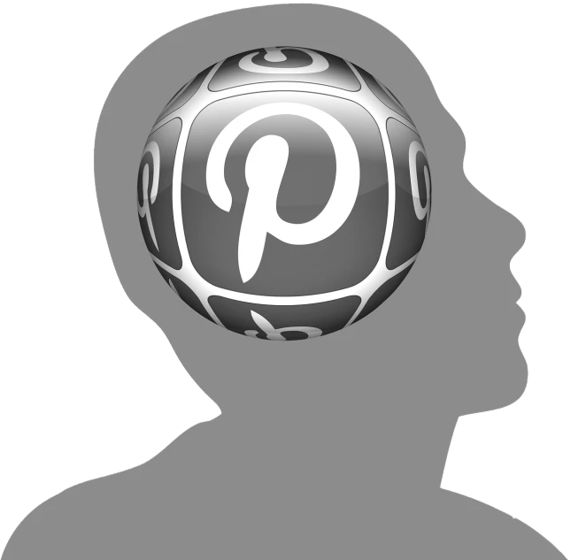 a close up of a person's head with a pin on it, pinterest, purism, grayscale, thinker pose, twitter, picsart