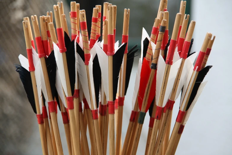 a close up of a bunch of arrows, rasquache, traditional japanese, portlet photo, file photo, wide shot photo