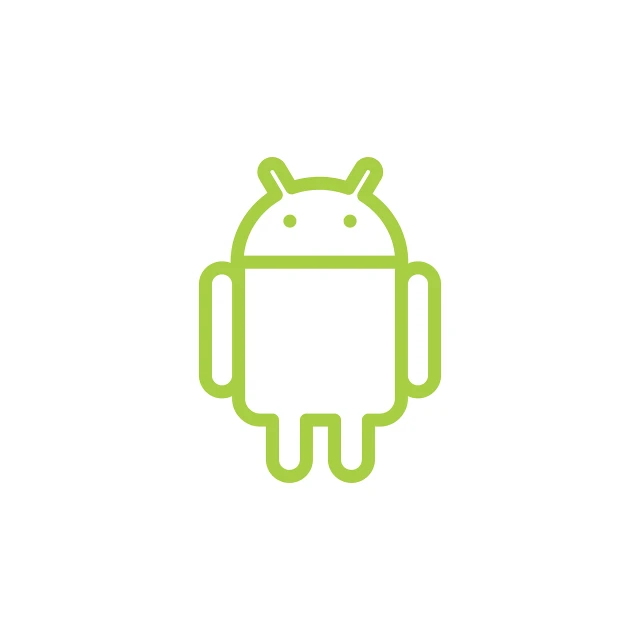 a green android logo on a white background, neo-dada, minimalist line art, vectorized, fbx, dwell