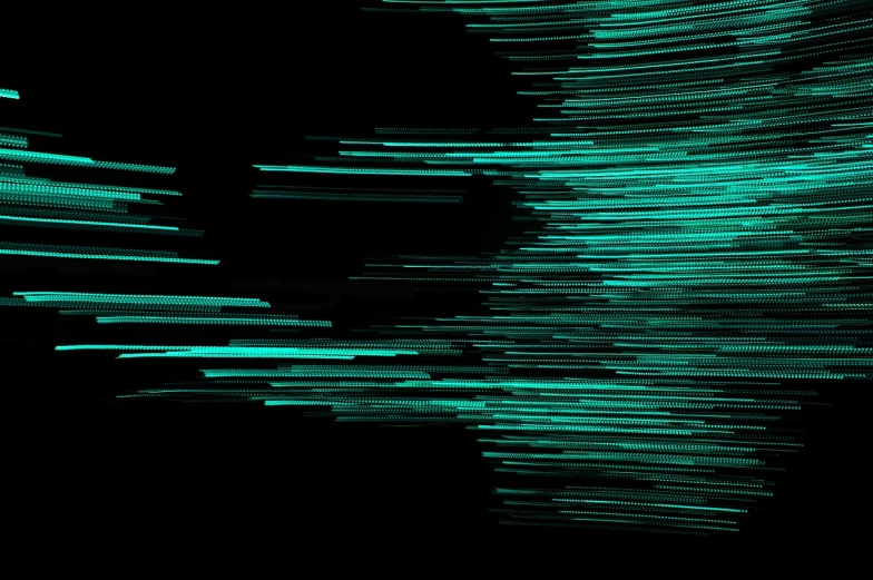 a close up of a person holding a tennis racquet, a digital rendering, inspired by Ryoji Ikeda, generative art, teal color graded, energy trails, medium long shot, lasers in mid flight