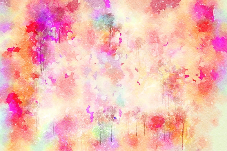 a watercolor painting of a bunch of flowers, a watercolor painting, inspired by Matsumura Goshun, action painting, graffiti _ background ( smoke ), soft light 4 k in pink, woods background, a beautiful artwork illustration