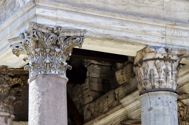 a close up of a pillar with a clock on it, inspired by Romano Vio, flickr, pantheon, superior detail, archways between stalagtites, under repairs