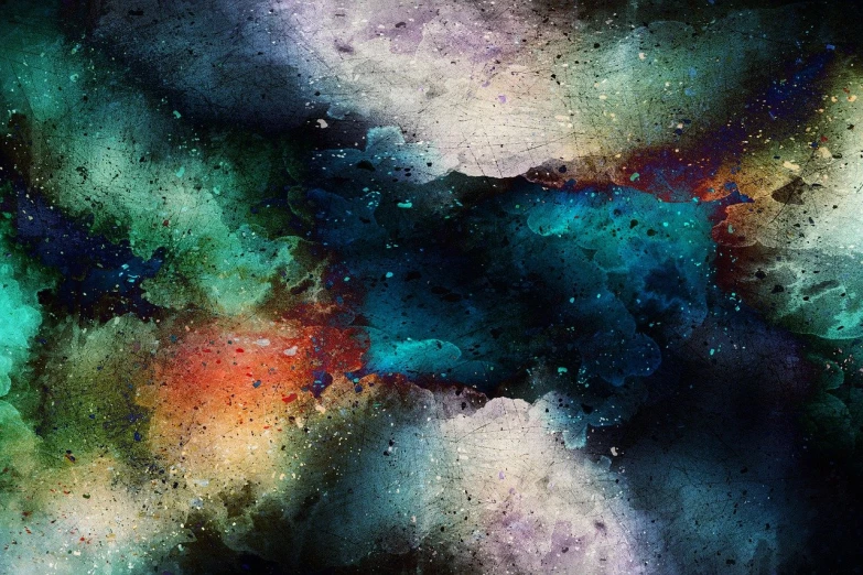 a close up of a colorful painting on a piece of paper, space art, atmospheric. digital painting, beautiful iphone wallpaper, detailed colored textures, painting on black canvas