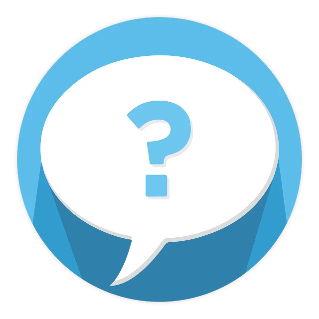 a speech bubble with a question mark on it, an illustration of, conceptual art, on a flat color black background, blue, avatar image, rendered illustration