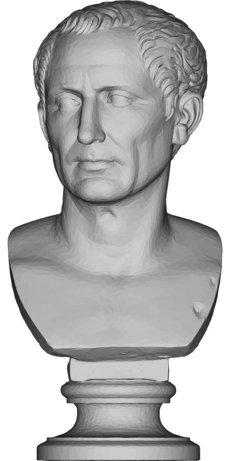 a black and white photo of a bust of a man, a raytraced image, inspired by Pogus Caesar, digital art, tom cruise torso, painted in high resolution, upper body avatar, lowres