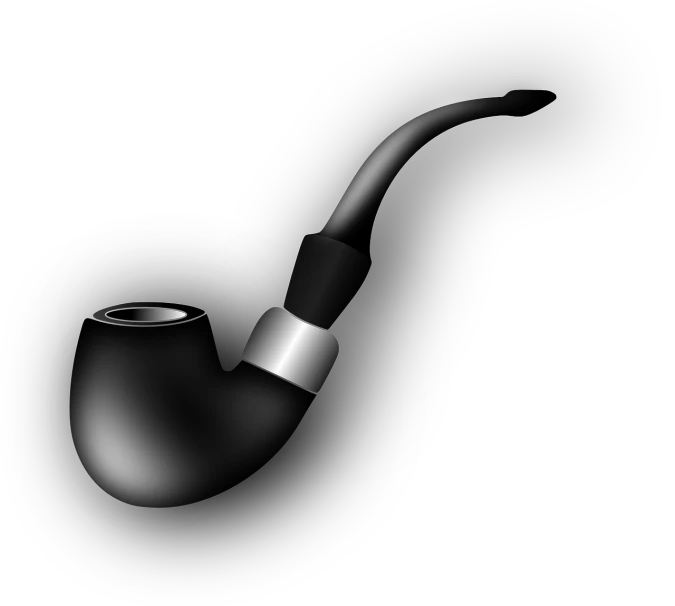 a smoking pipe on a black background, inspired by František Jakub Prokyš, pixabay, digital art, earphones, very flat shading, black plastic, smooth illustration