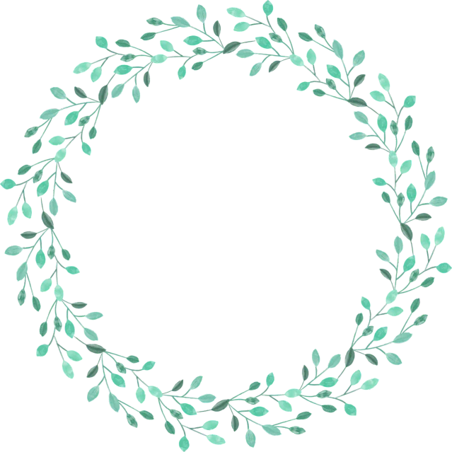 a wreath of green leaves on a black background, a digital rendering, inspired by Masamitsu Ōta, pixabay, art nouveau, simple water color, sea green color theme, inner ring, elegant!!