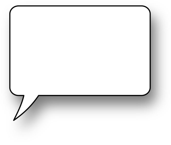a black and white speech bubble on a white background, lineart, by George Passantino, deviantart, computer art, metal shaded, large white border, dialog text, shaped picture
