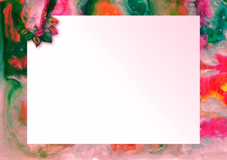 a piece of paper sitting on top of a table, a pastel, inspired by Anna Füssli, trending on pixabay, metaphysical painting, decorative border, full view blank background, christmas, dreamy floral background