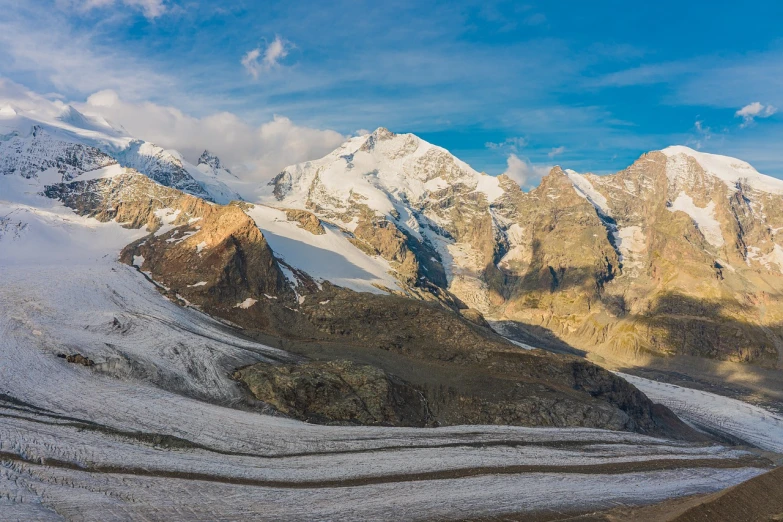 a group of people standing on top of a snow covered mountain, a portrait, by Werner Andermatt, shutterstock, 4 k cinematic panoramic view, glacier coloring, by joseph binder, highly detailed photo