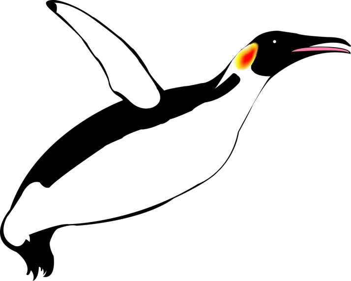 a white bird with a pink beak on a black background, a digital rendering, inspired by Sugimura Jihei, pixabay contest winner, figuration libre, flying whale, pinguin, firey, no - text no - logo