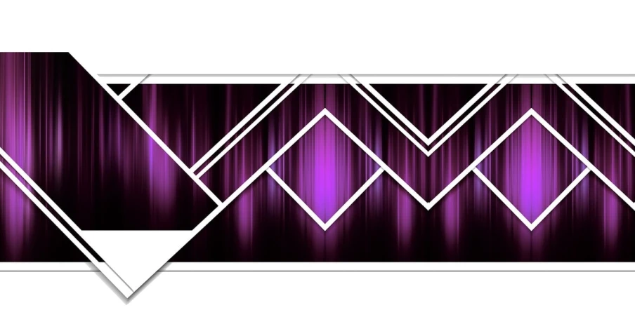 a picture of a purple and black background, a digital rendering, inspired by Slava Raškaj, featured on pixabay, decorative art deco border, sticker design, white bg, geometric light rays
