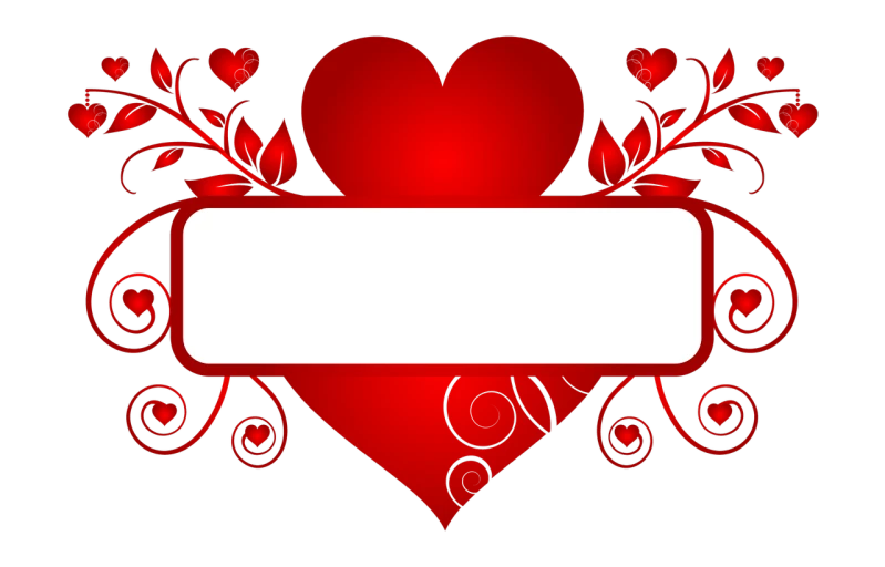 a red heart with a banner in the middle, flickr, romanticism, red and black colors, long, gui, label