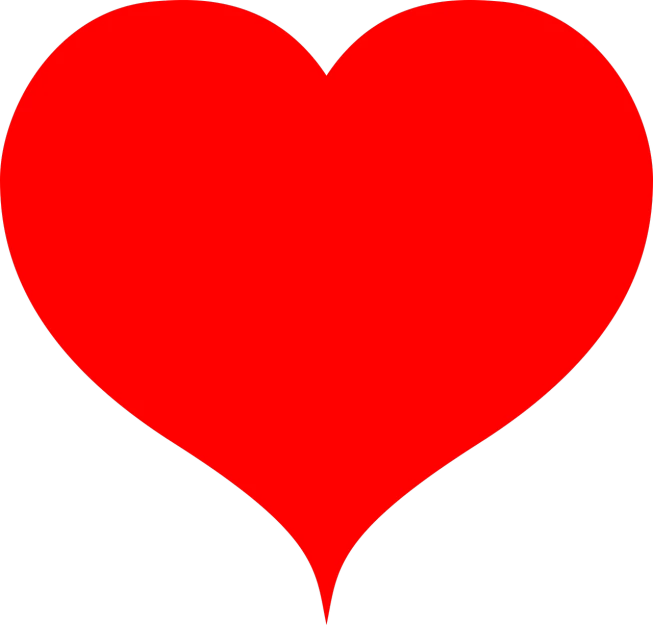 a red heart on a black background, ¯_(ツ)_/¯, no outline, clip art, from side