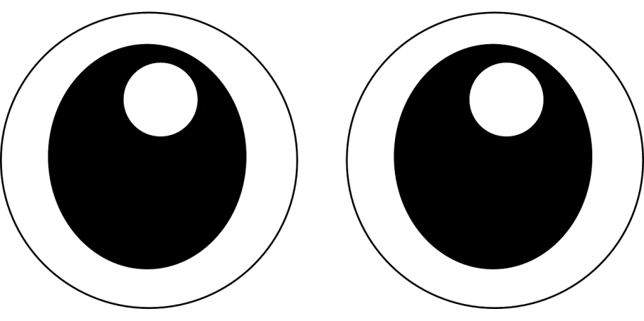 a pair of white eyes on a black background, a raytraced image, inspired by Taro Okamoto, deviantart, adinkra symbols, wikimedia commons, logo without text, ( ( dithered ) )