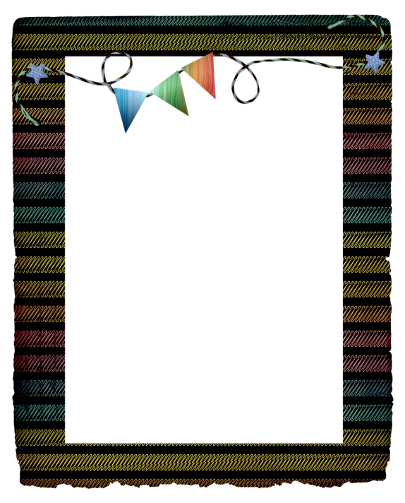 a colorful frame with bunting and stars, by Brigette Barrager, tumblr, dark background texture, metal border, black backround. inkscape, musical