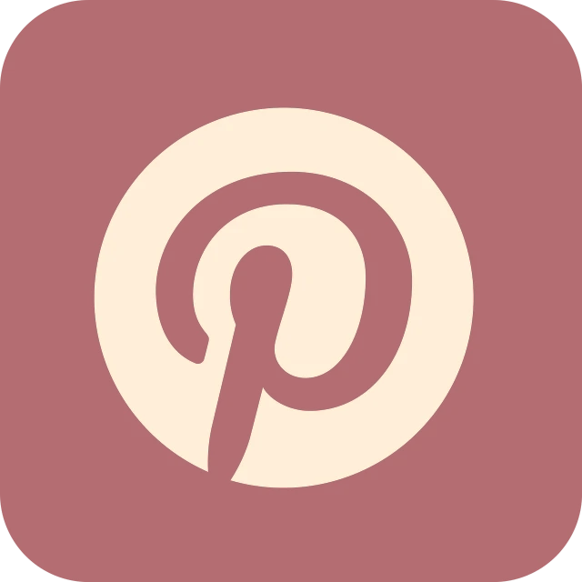 a pinter icon with a red background, a picture, pinterest, official, dark atmosphere pinterest, infographics. logo, stick