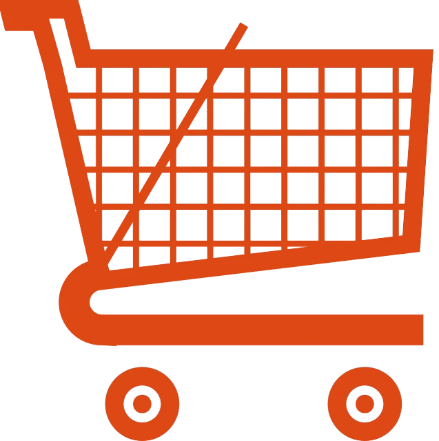 an orange shopping cart on a white background, pixabay, bauhaus, created in adobe illustrator, bunny, gogo : :, 7 0 - s