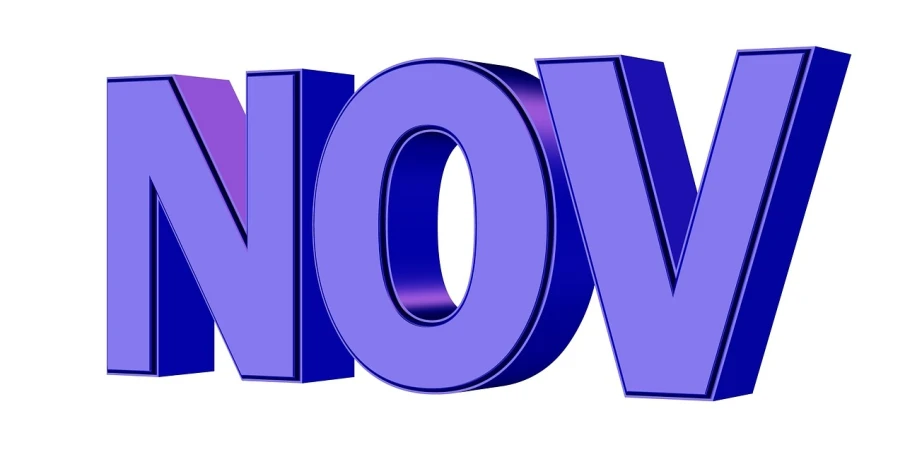 a close up of the word now on a white background, a 3D render, inspired by Vladimir Novak, trending on pixabay, art nouveau, blue and purple colour scheme, november, svg art, no - text no - logo