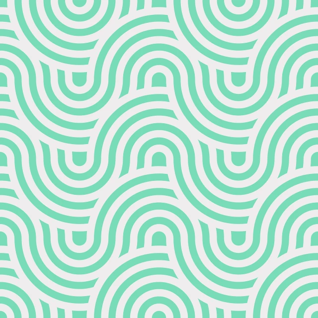 a green and white pattern that looks like waves, inspired by Bridget Riley, unsplash, op art, thick vector line art, pale cyan and grey fabric, solid background, rounded lines
