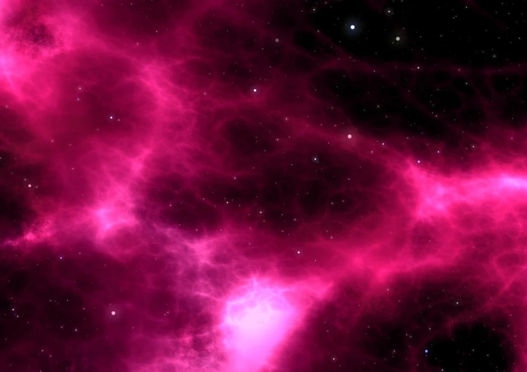 a bright pink nebula with stars in the background, a screenshot, light and space, volumetric godrays, space photo