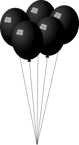 a group of black balls sitting next to each other, a raytraced image, by Chris Friel, deviantart, fnaf, background(solid), full page black, dark mode