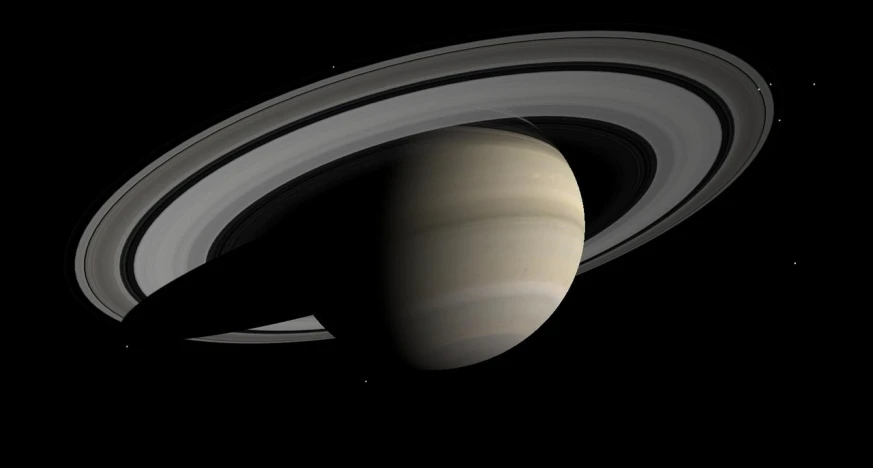 a close up of a planet with saturn in the background, an illustration of, by Ben Zoeller, pixabay, with a black background, beige, the photo shows a large, instrument