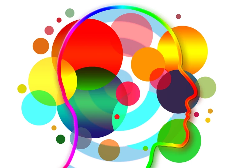 a picture of a bunch of balloons on a white background, vector art, inspired by Milton Glaser, abstract illusionism, face submerged in colorful oils, tinnitus, round background, swirly vibrant color lines