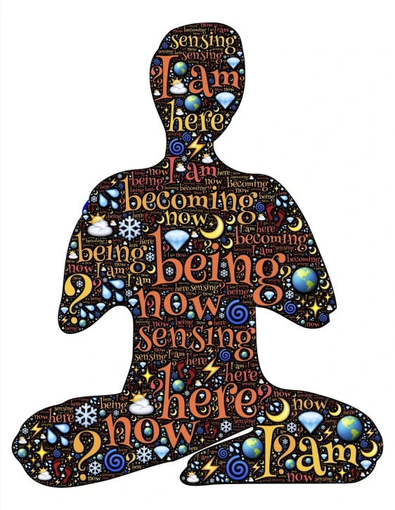 a person sitting in the middle of a yoga pose, a digital rendering, by Tom Phillips, pixabay, mystical cosmic messenger, saying, anthropomorphic silhouette, buddhism