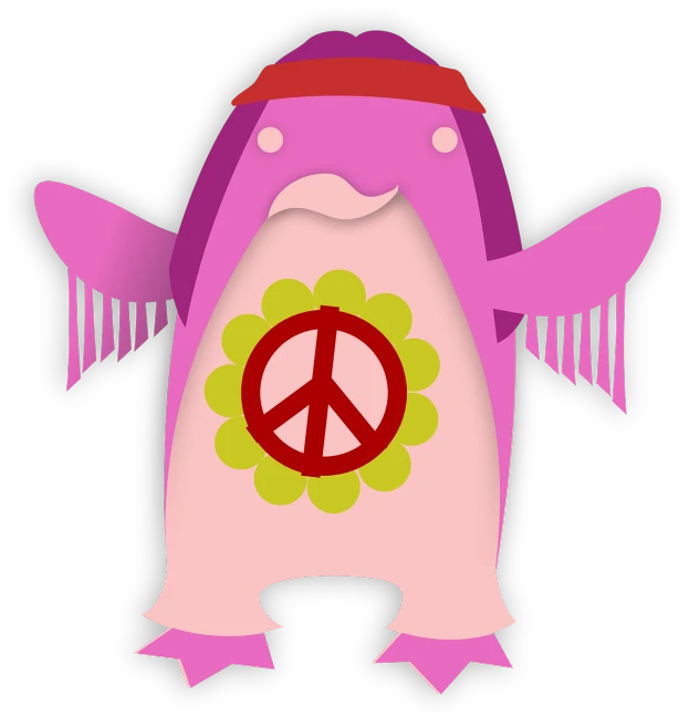 a penguin with a peace sign on its chest, vector art, inspired by Victor Moscoso, pinkie pie, anthropomorphic shark, antiwar, wikimedia