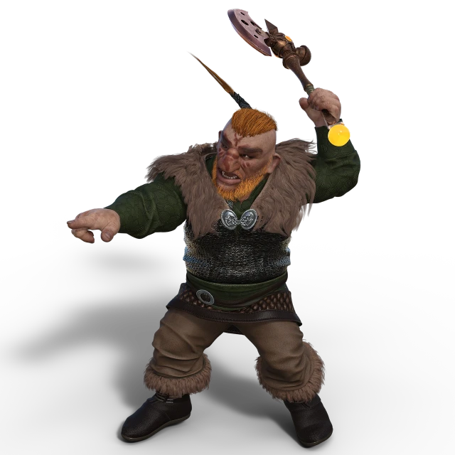 a close up of a person with a sword, inspired by Jóhannes Sveinsson Kjarval, trending on polycount, dau-al-set, ogre chef in an apron, fighting fantasy style image, 8k octae render photo, full body image