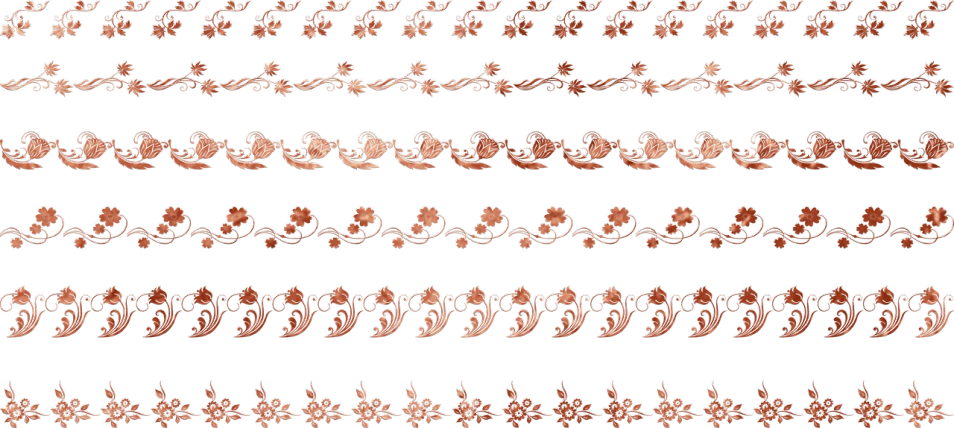 a close up of a pattern on a black background, a digital rendering, rose gold, set 1 8 6 0, wooden decoration, laces and ribbons