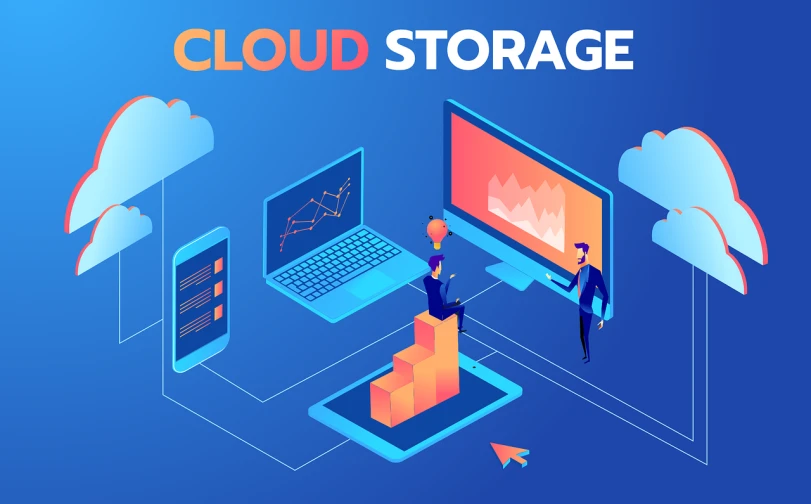 a man standing on top of a stack of boxes next to a laptop, an illustration of, cloud storage, isometric design, woman, 7 2 0 p