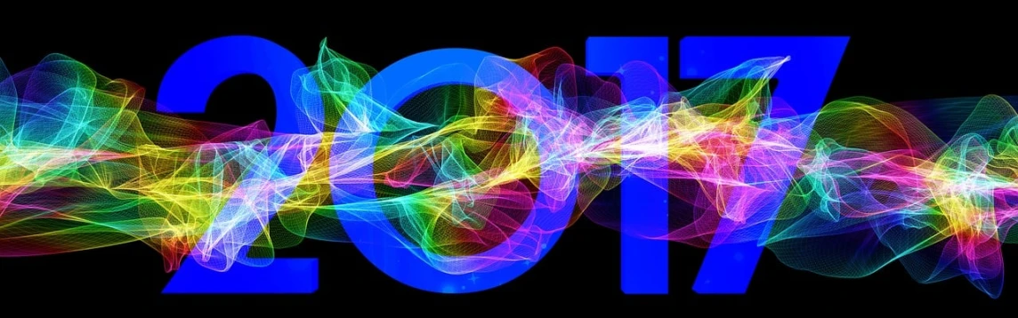 a digital image of the year 2017 on a black background, by Scott Samuel Summers, flickr, generative art, colorful vapor, colorful signs, lines of energy, breath taking