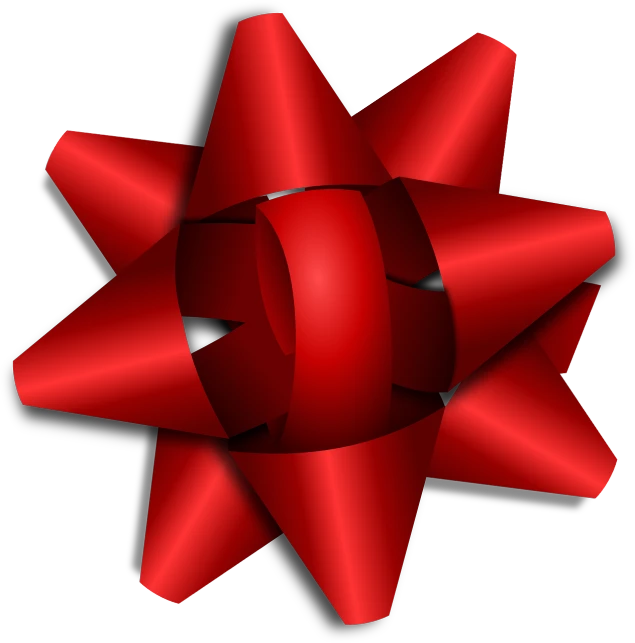 a red bow on a white background, a digital rendering, pixabay contest winner, computer art, !!! very coherent!!! vector art, star, _3d-terms_, gifts