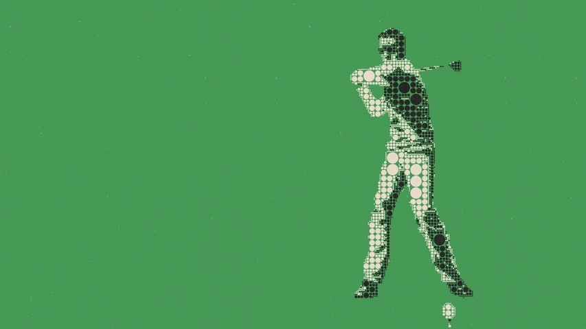 a man hitting a tennis ball with a racquet, inspired by Kinichiro Ishikawa, ascii art, constant green background, “diamonds, golf digest, masterful intricate artwork